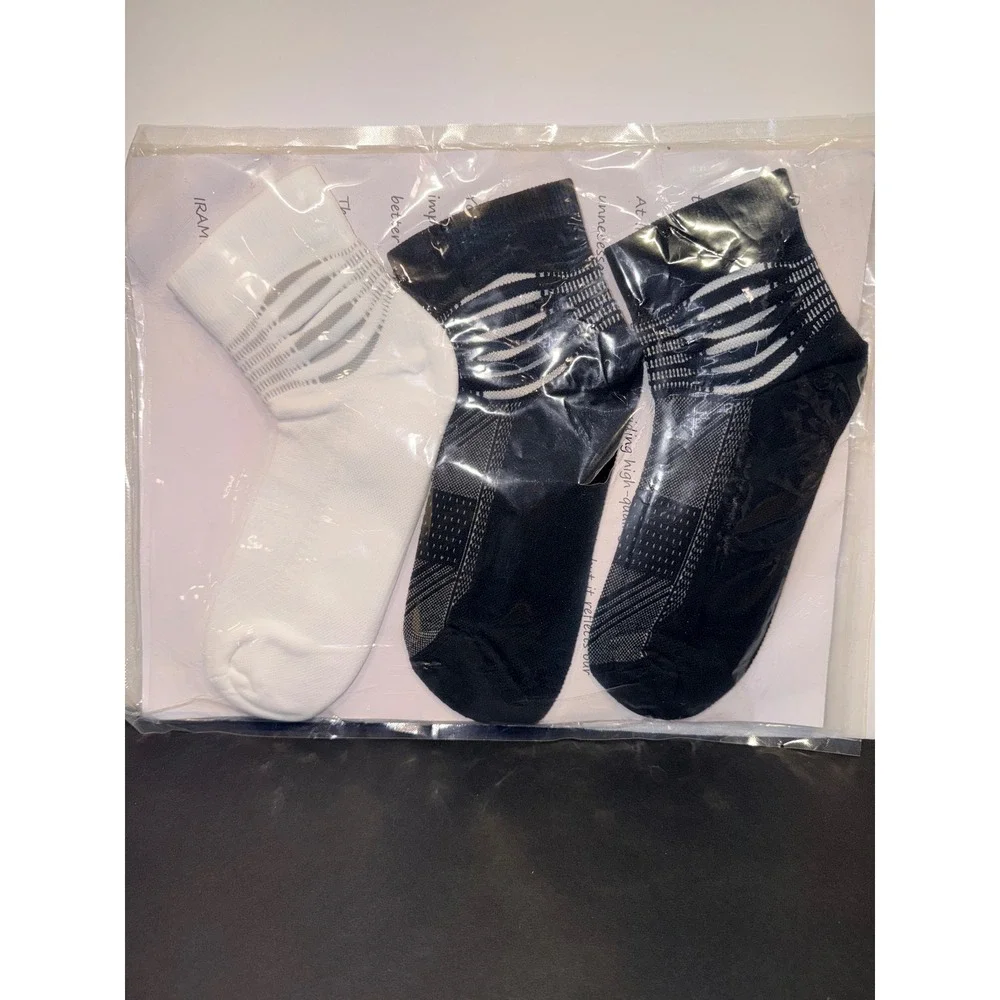 IRAMY Running Socks Women Black White Grey 3 Pack CSRS007 Size L Ankle Athletic